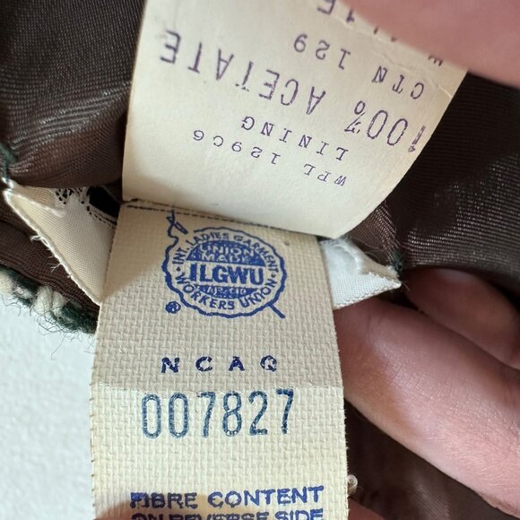 Country Set Vtg Suede Tweed Leather Vest Size 9 Green 60s 70s Festival Western - Picture 11 of 16